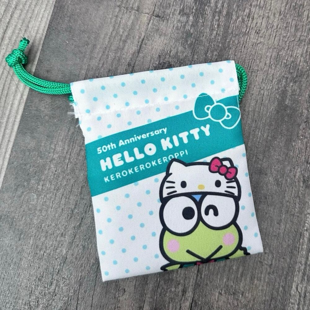 Sanrio 50th anniversary keroppi drawstring coin bag